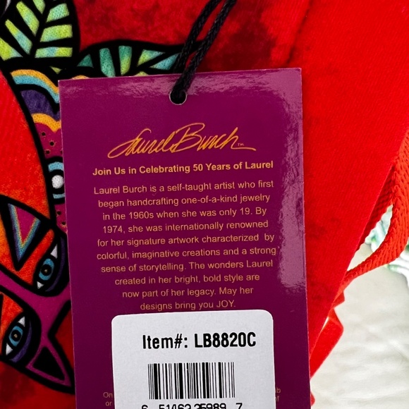 Laurel Burch Feline Friends crossbody zip top purse. Blooming Cat. - Picture 5 of 6